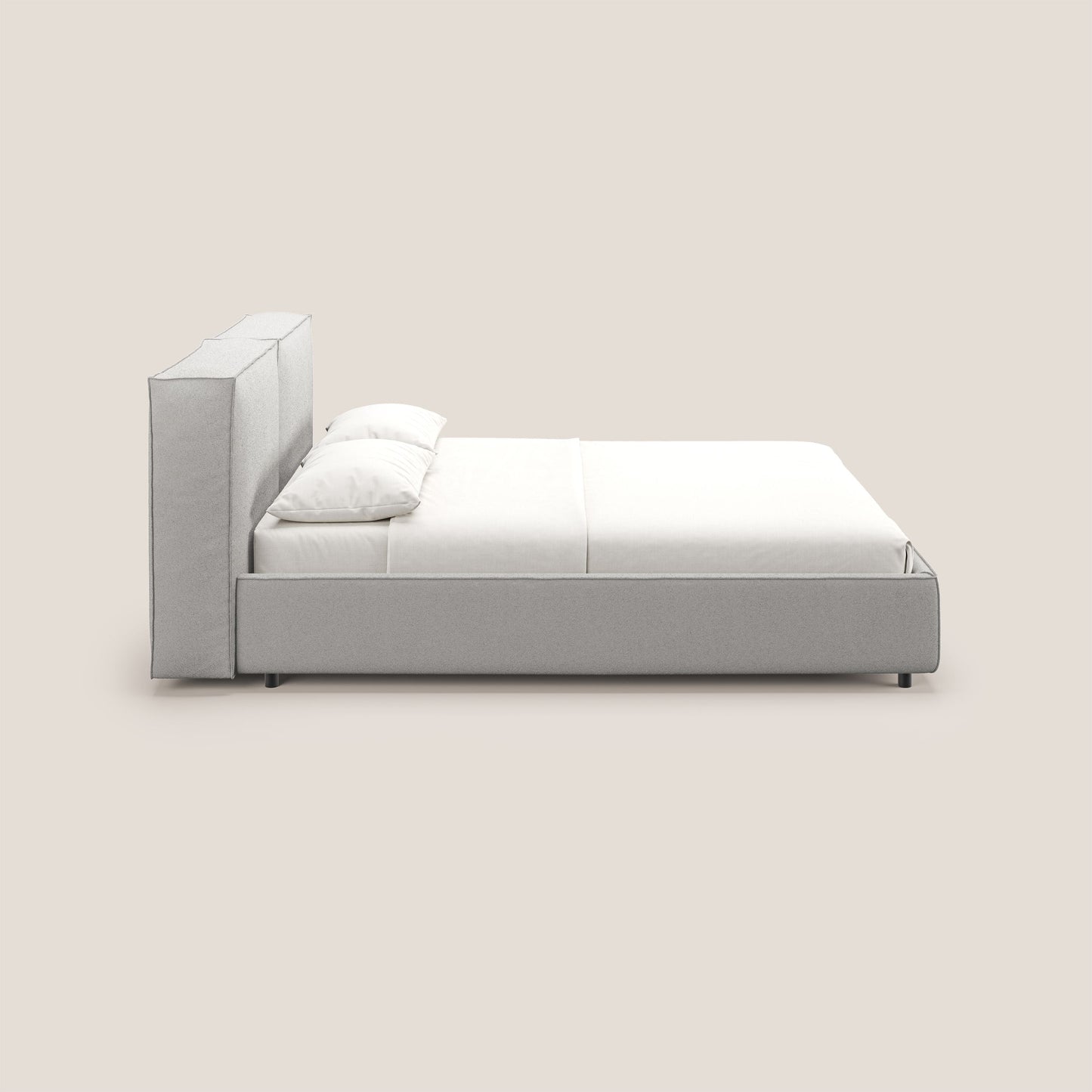 Cocoon letto imbottito contenitore sfoderabile in bouclet impermeabile T07 grigio 