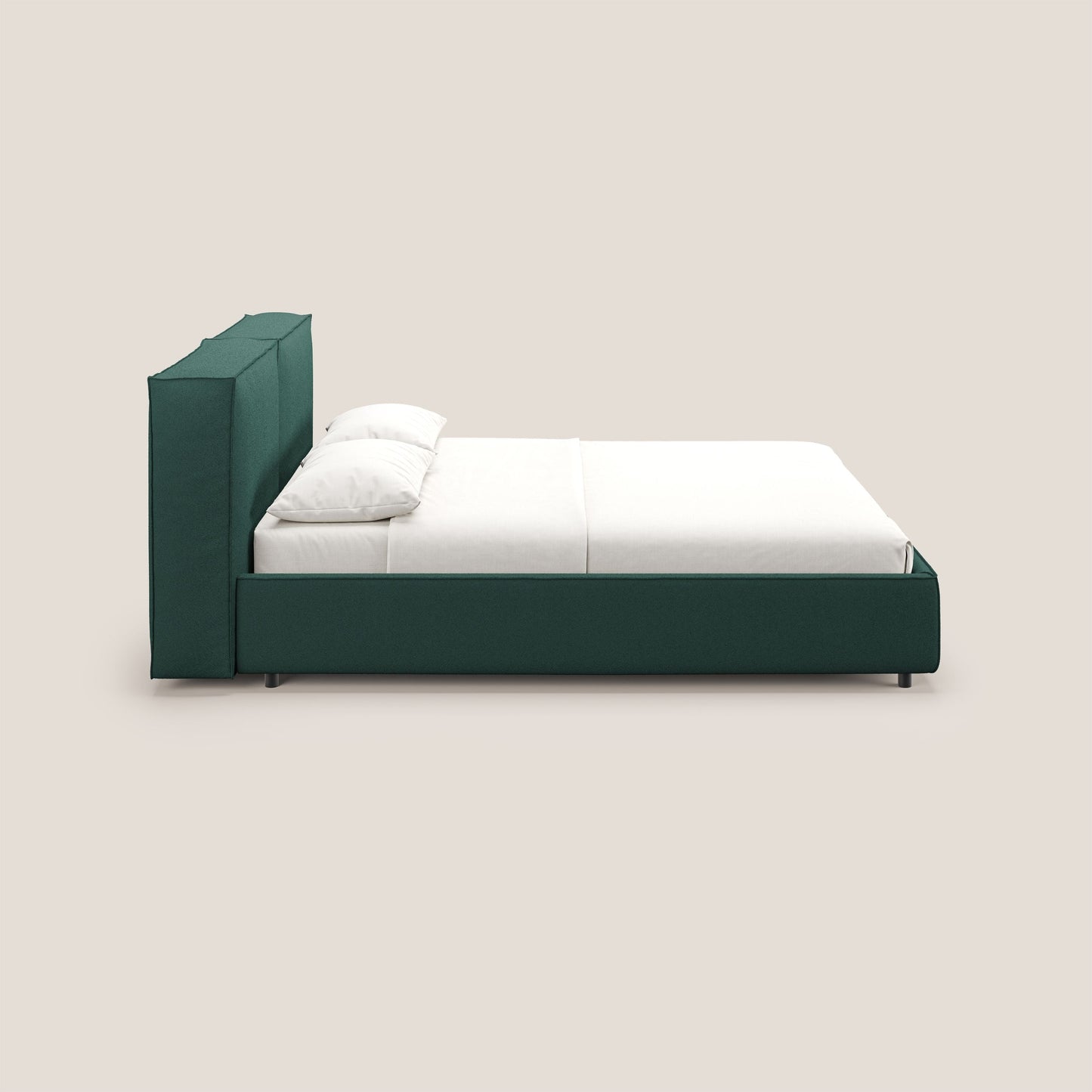 Cocoon letto imbottito contenitore sfoderabile in bouclet impermeabile T07 verde 