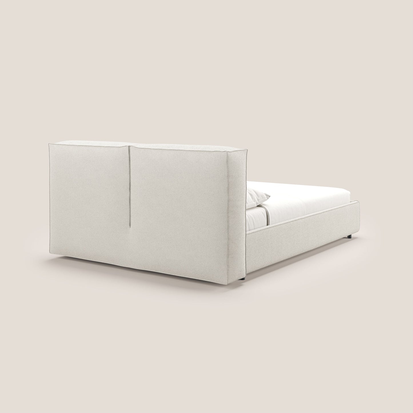 Cocoon letto imbottito contenitore sfoderabile in bouclet impermeabile T07 bianco 