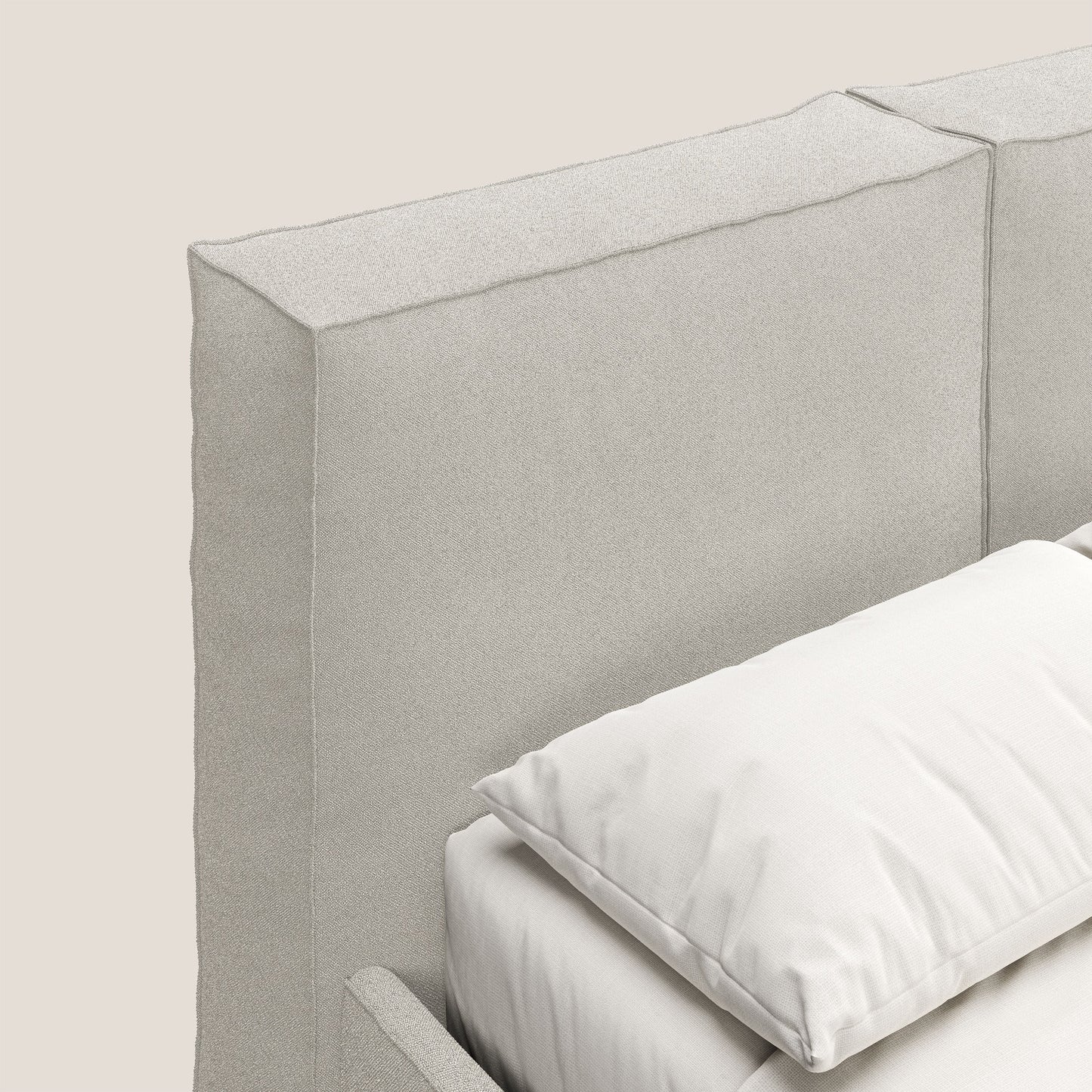 Cocoon letto imbottito contenitore sfoderabile in bouclet impermeabile T07 bianco 