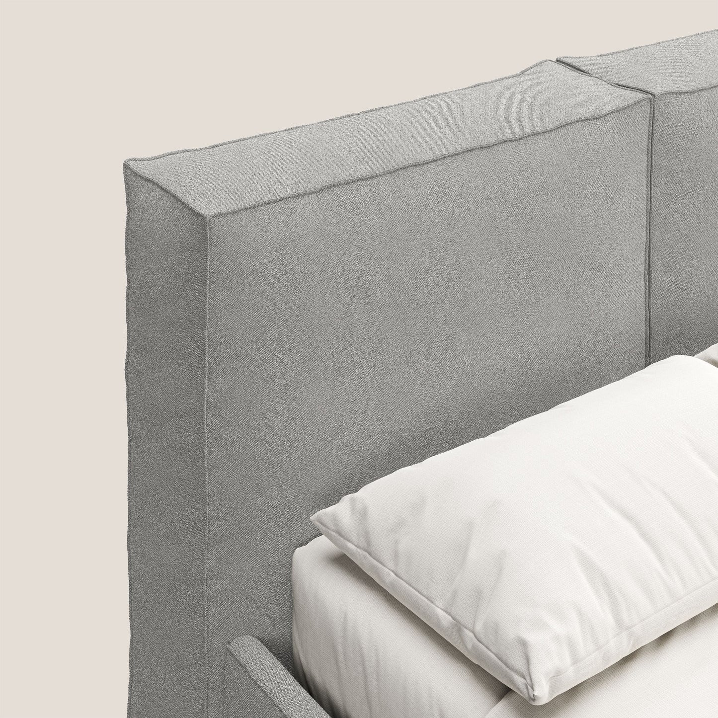 Cocoon letto imbottito contenitore sfoderabile in bouclet impermeabile T07 grigio 