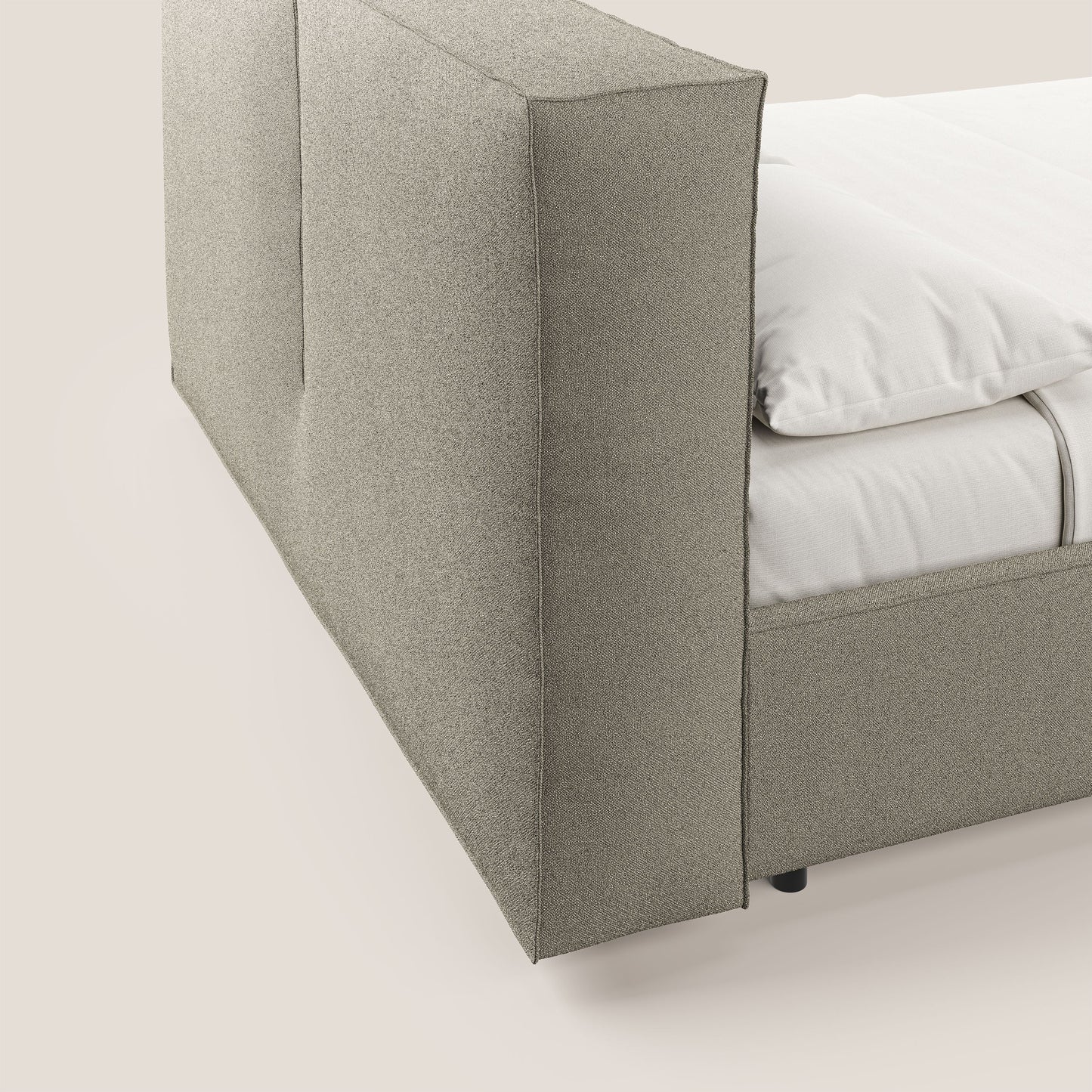Cocoon letto imbottito contenitore sfoderabile in bouclet impermeabile T07 beige 