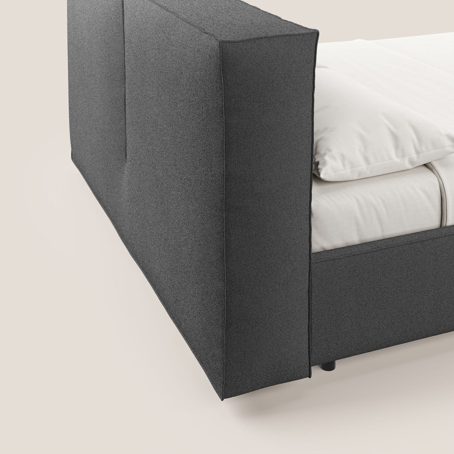 Cocoon letto imbottito contenitore sfoderabile in bouclet impermeabile T07 antracite 