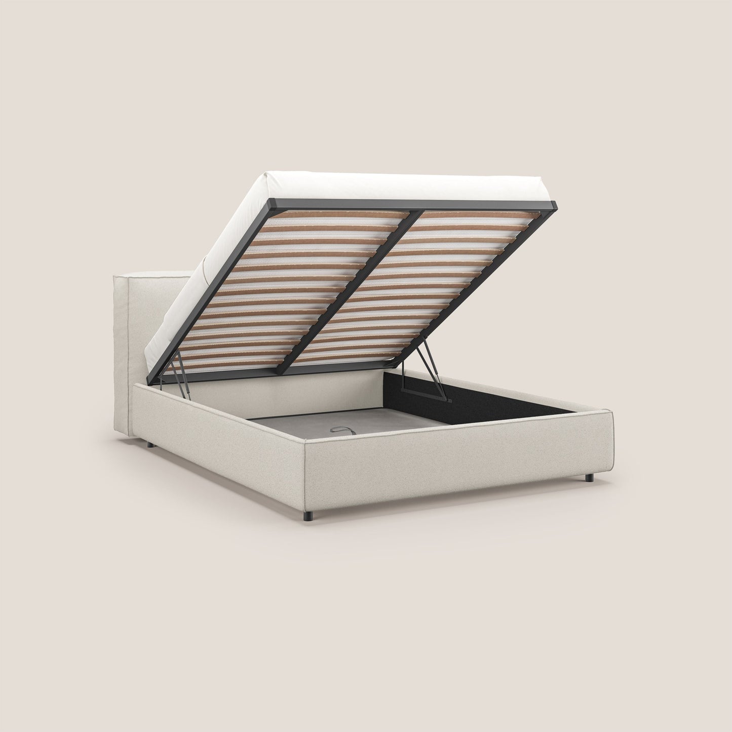 Cocoon letto imbottito contenitore sfoderabile in bouclet impermeabile T07 bianco 