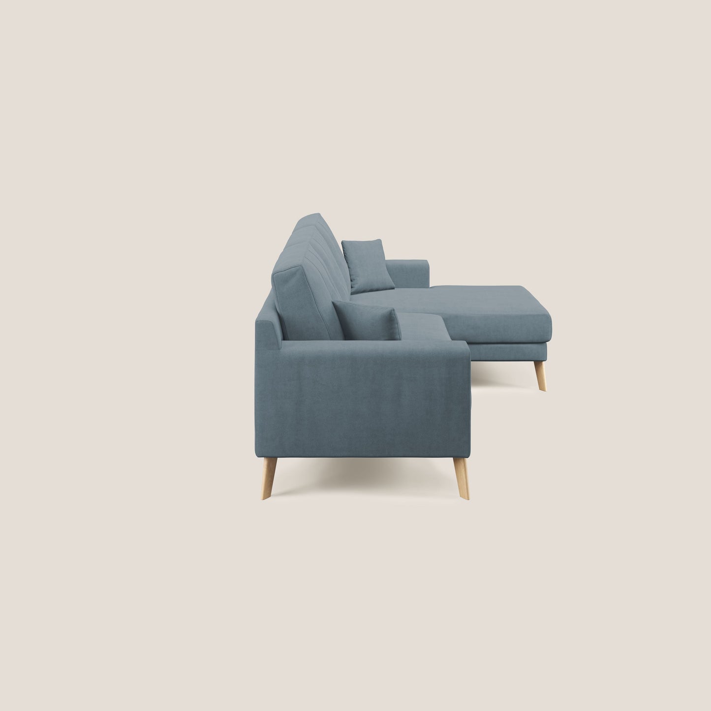 Divano danese angolare REVERSIBILE in tessuto morbido impermeabile T02 carta da zucchero