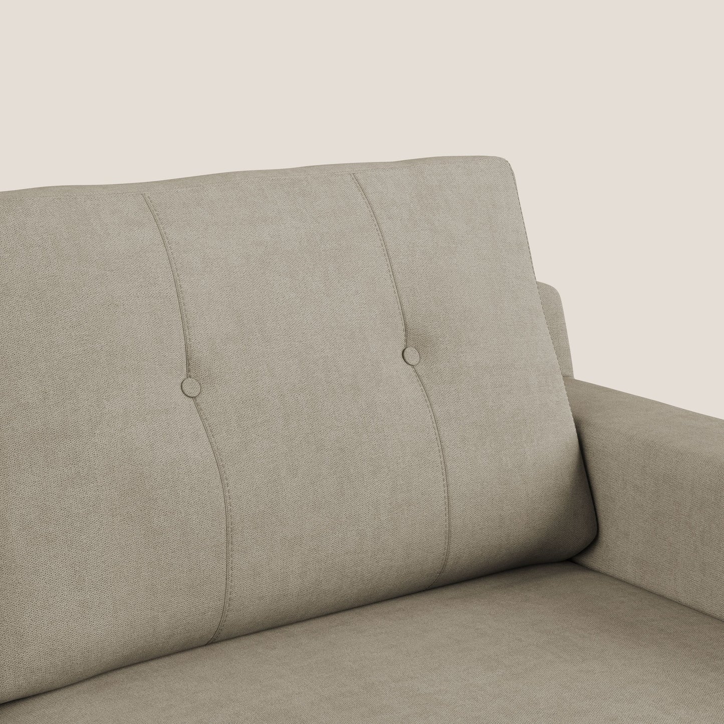 Divano danese angolare REVERSIBILE in tessuto morbido impermeabile T02 panna