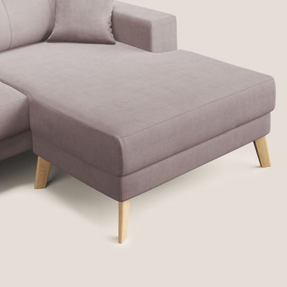 Divano danese angolare REVERSIBILE in tessuto morbido impermeabile T02 rosa