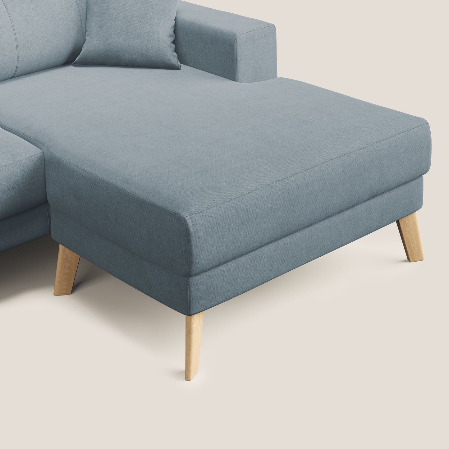 Divano danese angolare REVERSIBILE in tessuto morbido impermeabile T02 carta da zucchero