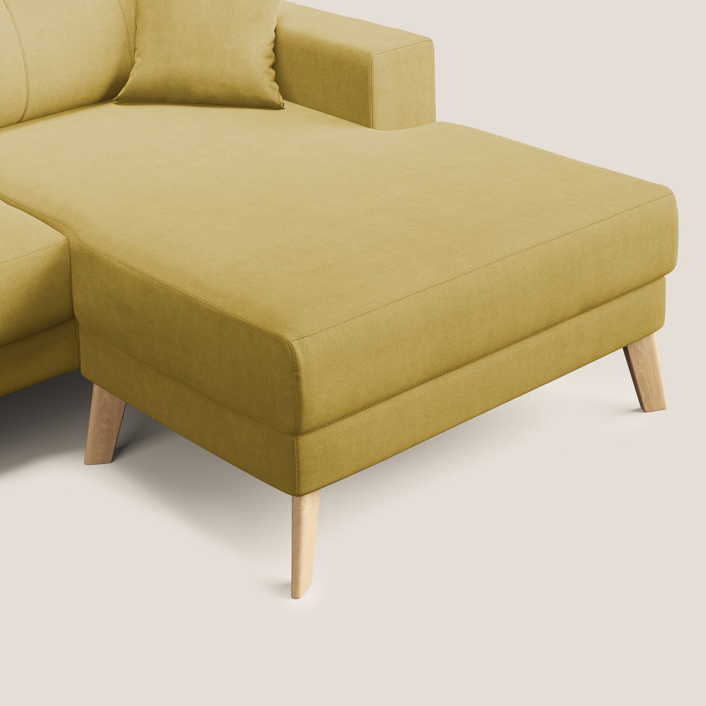 Divano danese angolare REVERSIBILE in tessuto morbido impermeabile T02 giallo