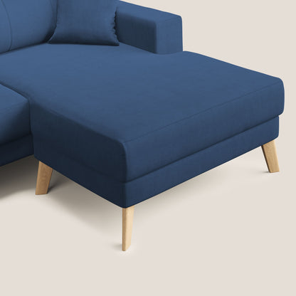 Divano danese angolare REVERSIBILE in tessuto morbido impermeabile T02 blu