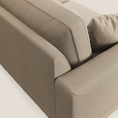 Dorian divano moderno angolare con penisola in tessuto morbido antimacchia T05 beige