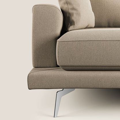 Dorian divano moderno angolare con penisola in tessuto morbido antimacchia T05 beige