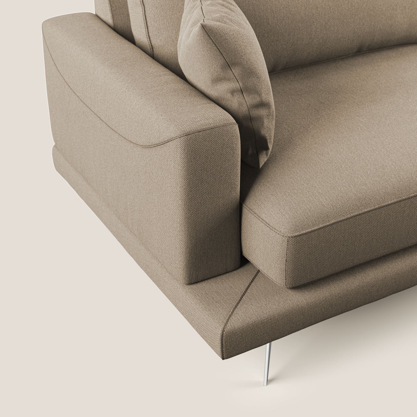 Dorian divano moderno in tessuto morbido antimacchia T05 beige