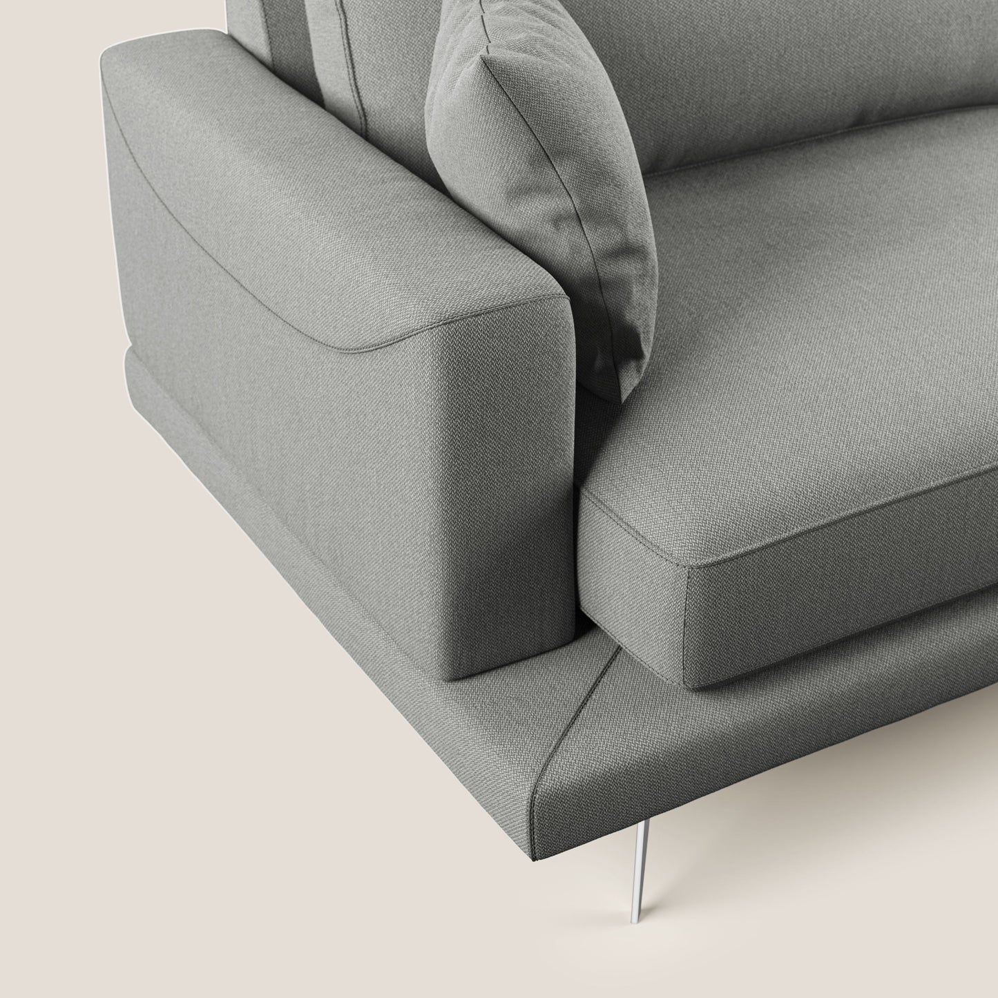 Dorian divano moderno in tessuto morbido antimacchia T05 grigio