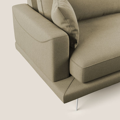 Dorian divano moderno in tessuto morbido antimacchia T05 cammello