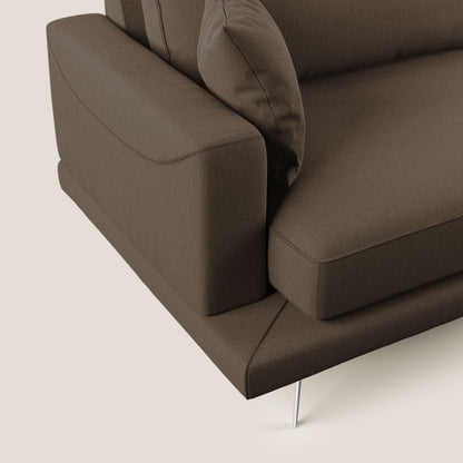 Dorian divano moderno in tessuto morbido antimacchia T05 marrone
