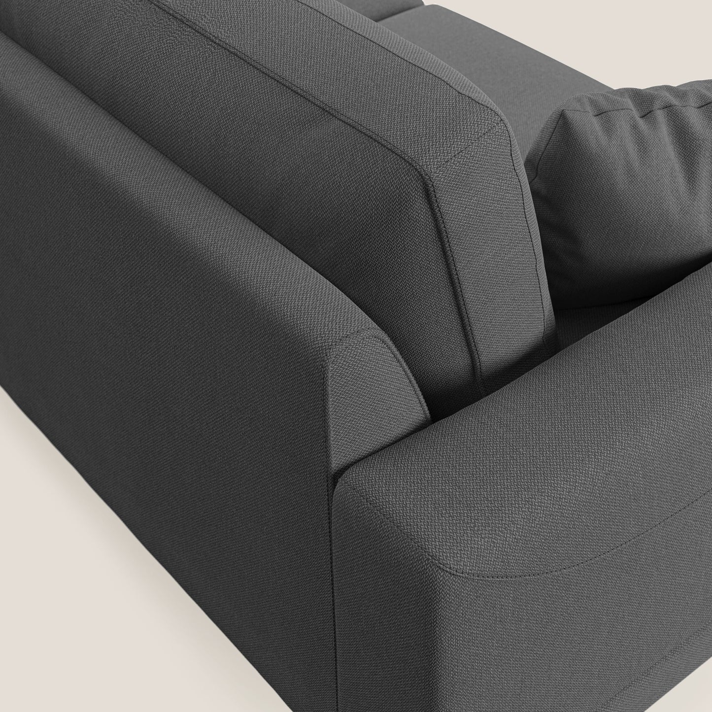 Dorian divano moderno in tessuto morbido antimacchia T05 antracite