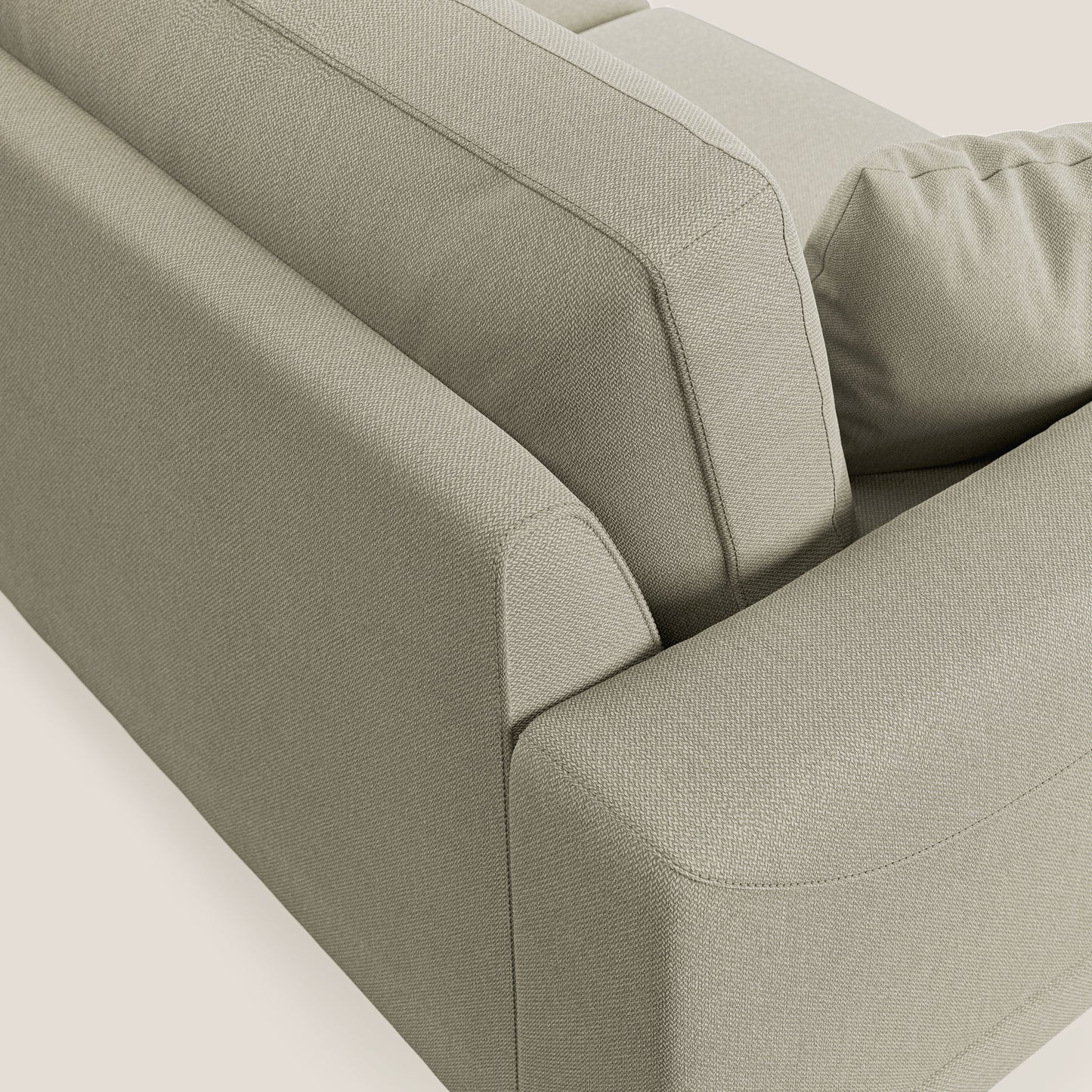 Dorian divano moderno in tessuto morbido antimacchia T05 panna