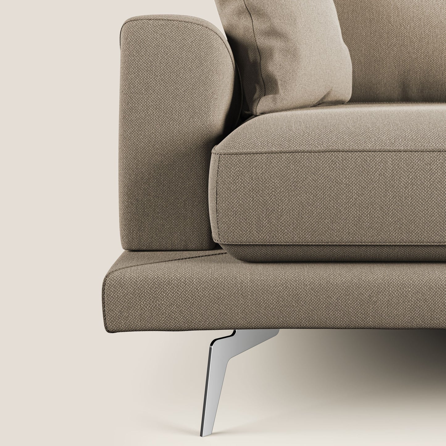 Dorian divano moderno in tessuto morbido antimacchia T05 beige