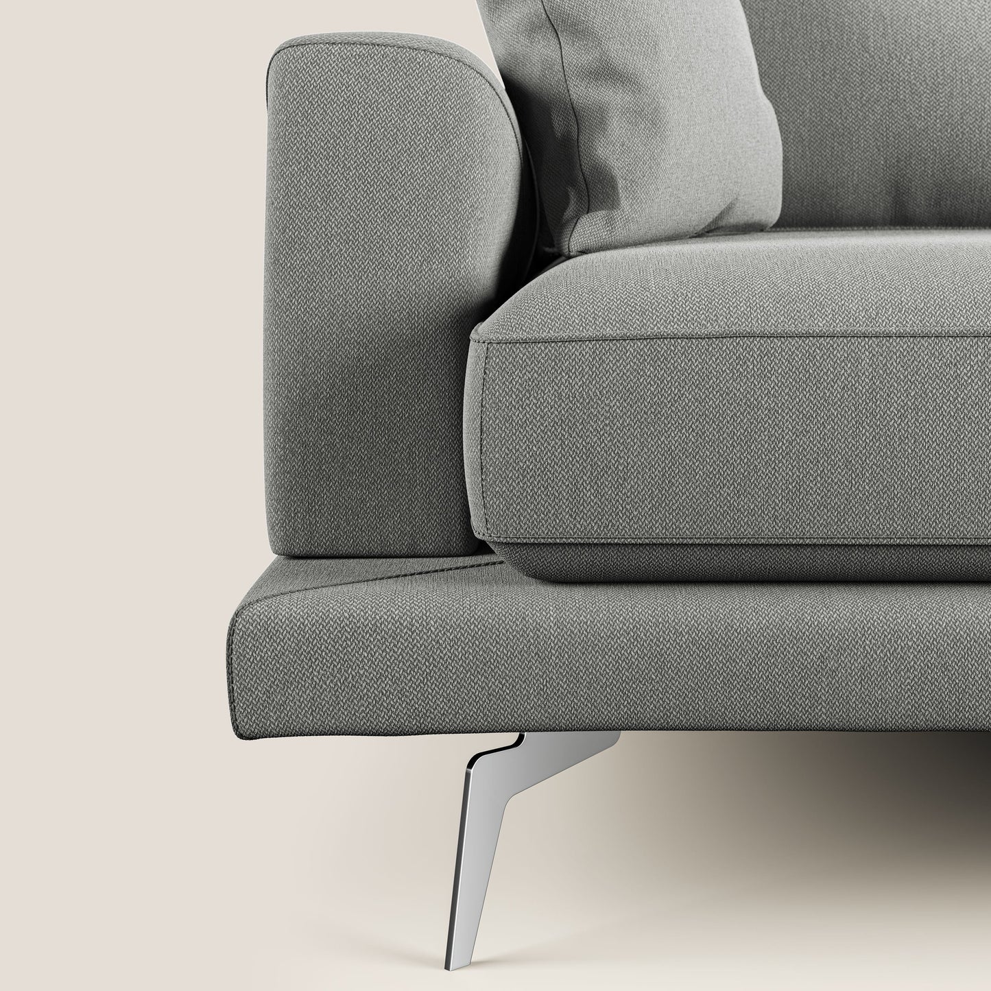 Dorian divano moderno in tessuto morbido antimacchia T05 grigio