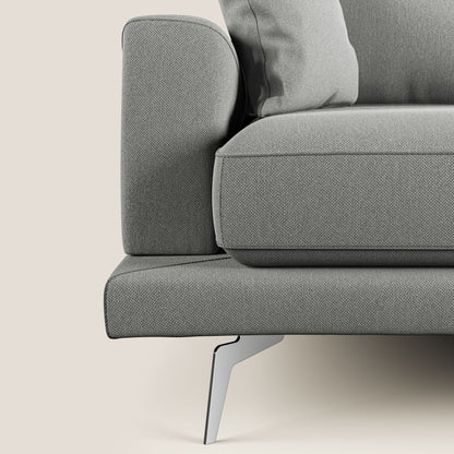 Dorian divano moderno in tessuto morbido antimacchia T05 grigio