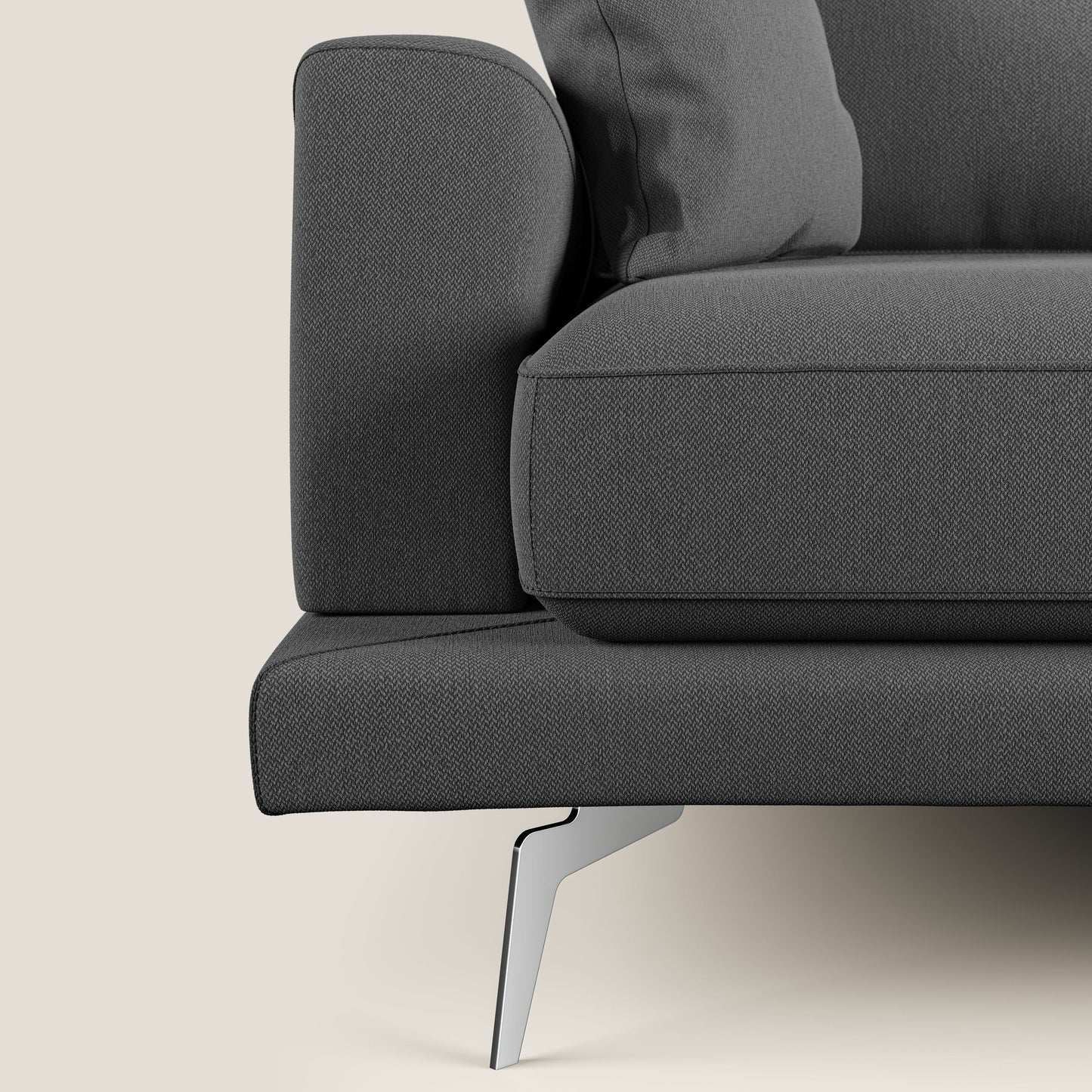 Dorian divano moderno in tessuto morbido antimacchia T05 antracite