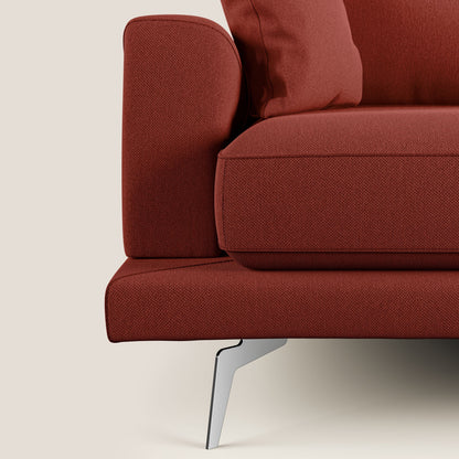 Dorian divano moderno in tessuto morbido antimacchia T05 rosso