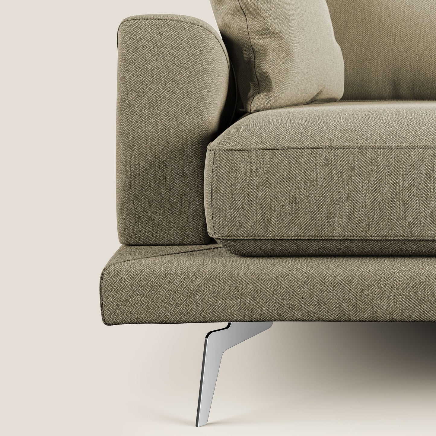 Dorian divano moderno in tessuto morbido antimacchia T05 cammello