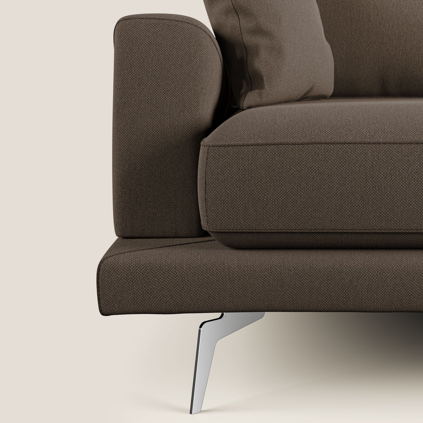 Dorian divano moderno in tessuto morbido antimacchia T05 marrone