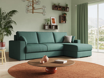 Dream Divano letto angolare in tessuto smacchiabile T05 verde 