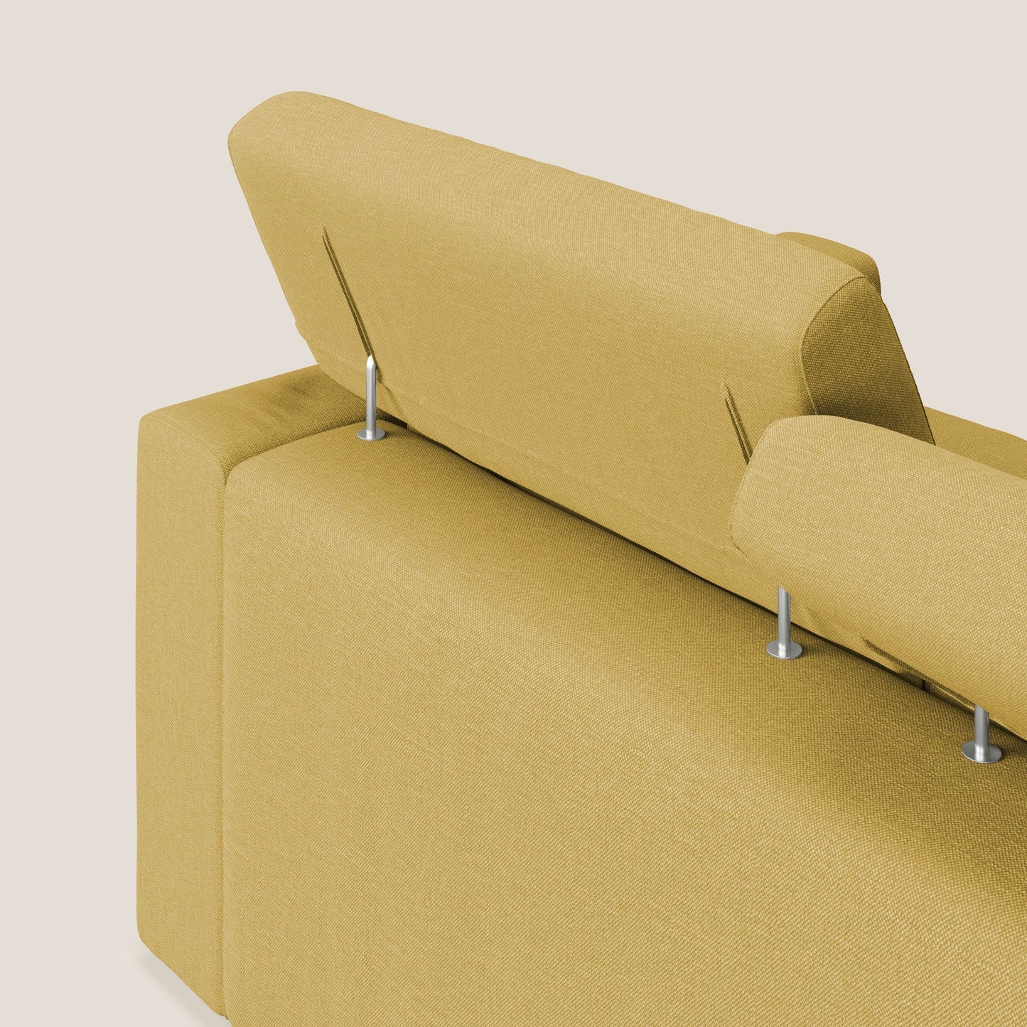 Dylan divano allungabile con pouf estraibile poggiapiedi in tessuto simil cotone impermeabile T13 giallo