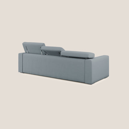 Dylan divano angolare con estraibile a cassettone in tessuto fiammato simil cotone impermeabile T19 carta da zucchero 