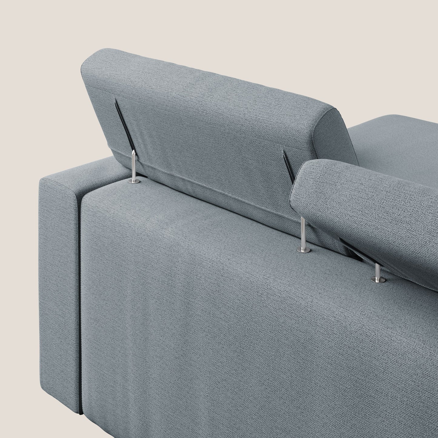 Dylan divano angolare con estraibile a cassettone in tessuto fiammato simil cotone impermeabile T19 carta da zucchero 