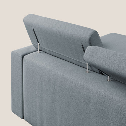 Dylan divano angolare con estraibile a cassettone in tessuto fiammato simil cotone impermeabile T19 carta da zucchero 