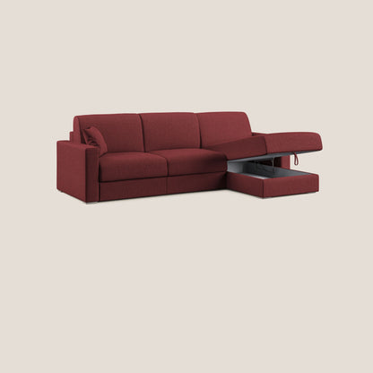 Best Divano letto angolare con penisola in tessuto smacchiabile QuickClean T08 rosso