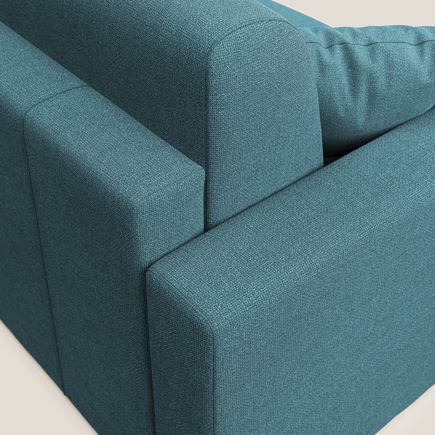 Best Divano letto angolare con penisola in tessuto smacchiabile QuickClean T08 azzurro