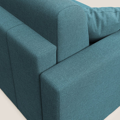 Best Divano letto angolare con penisola in tessuto smacchiabile QuickClean T08 azzurro