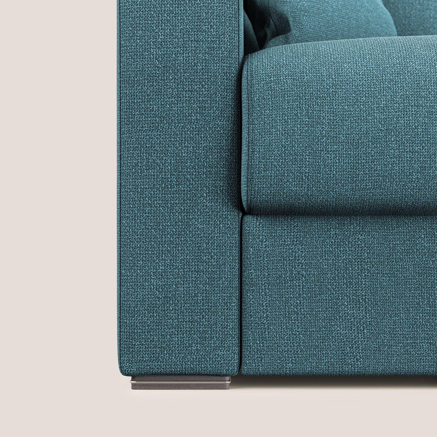 Best Divano letto angolare con penisola in tessuto smacchiabile QuickClean T08 azzurro