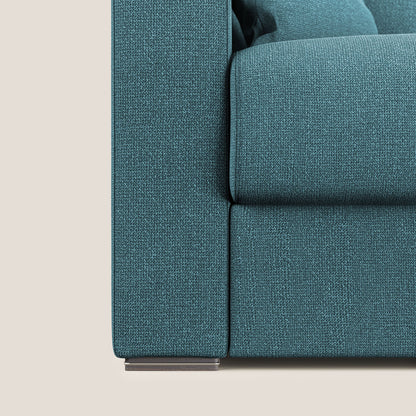 Best Divano letto angolare con penisola in tessuto smacchiabile QuickClean T08 azzurro