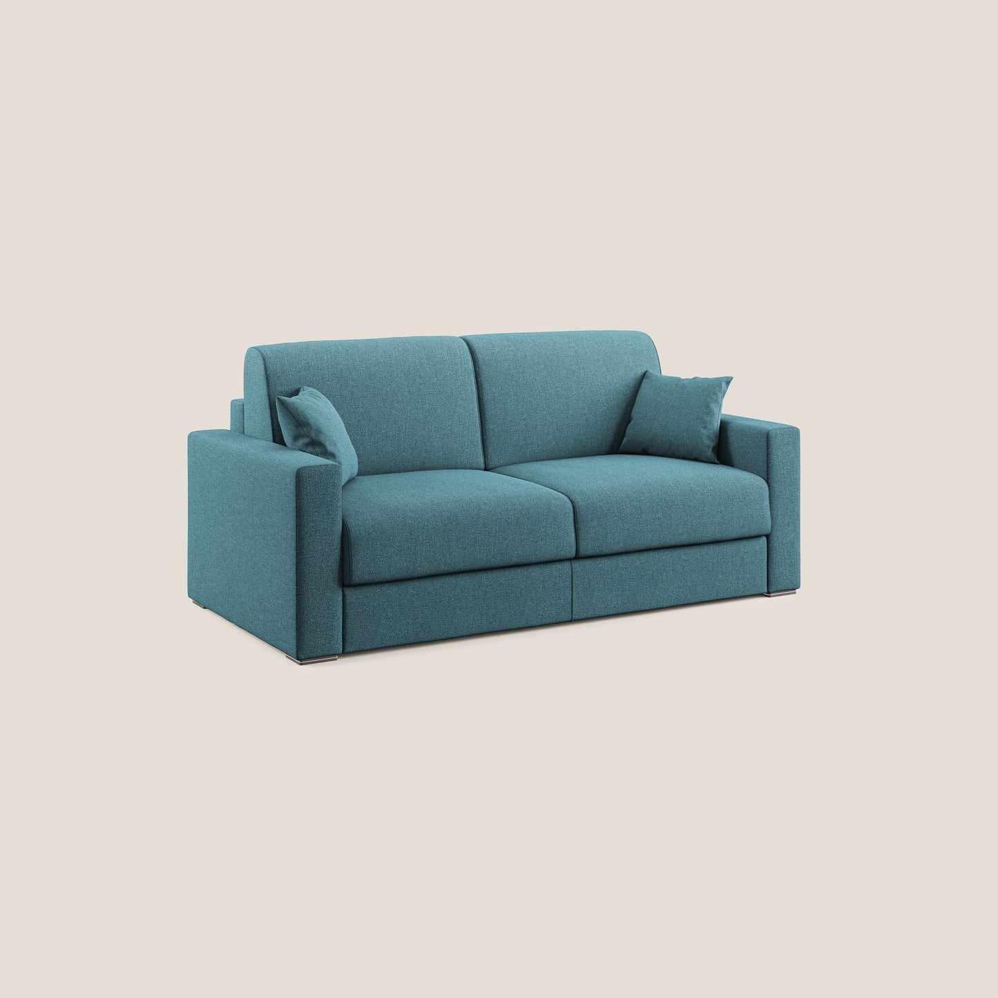 Best Divano letto matrimoniale in tessuto smacchiabile QuickClean T08 azzurro