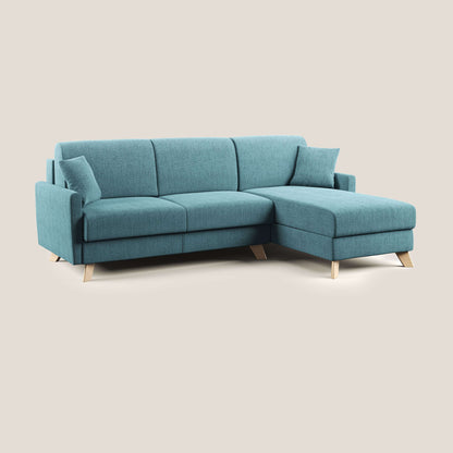Edgar divano letto angolare in tessuto felis impermeabile T03 azzurro