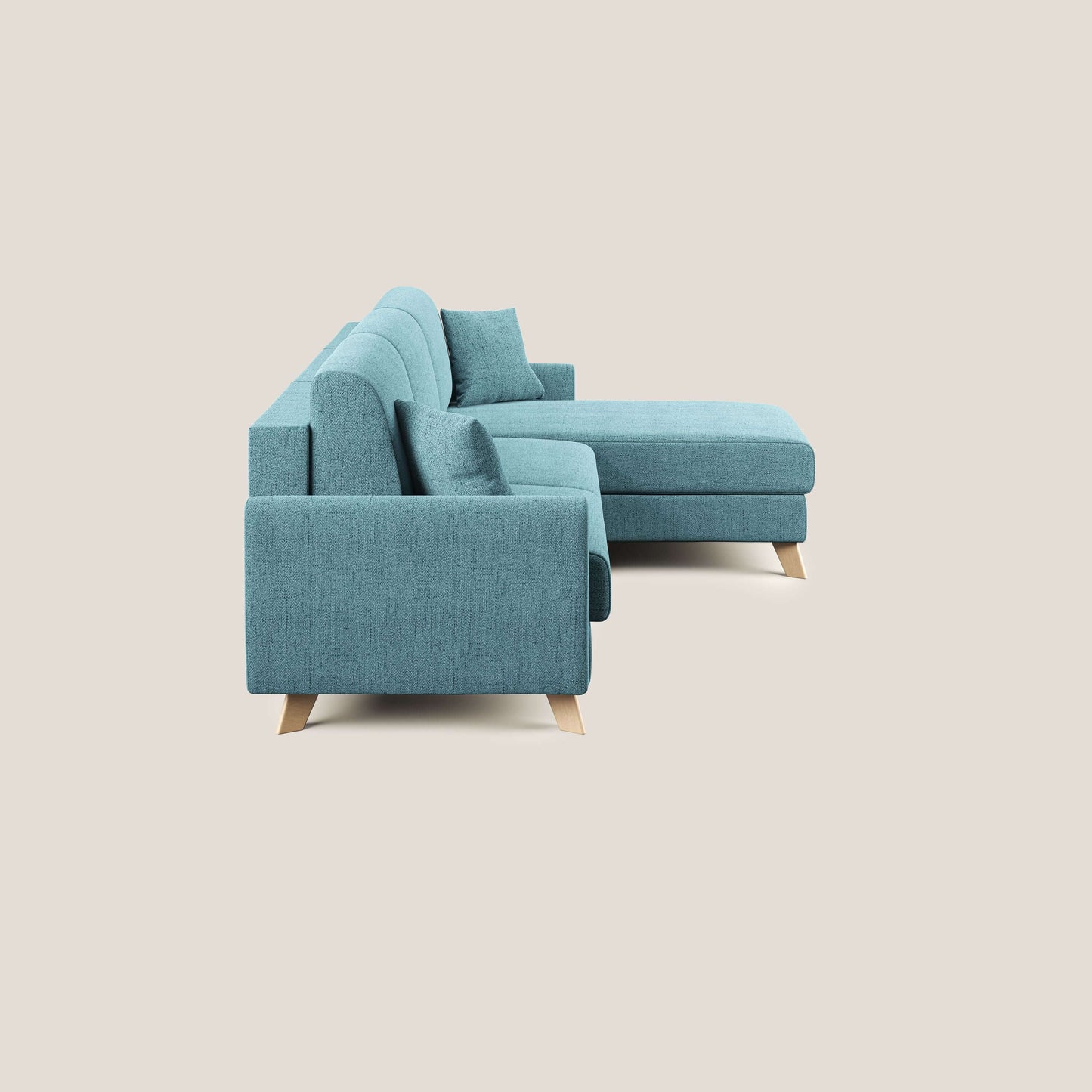 Edgar divano letto angolare in tessuto felis impermeabile T03 azzurro