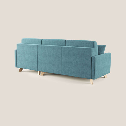 Edgar divano letto angolare in tessuto felis impermeabile T03 azzurro
