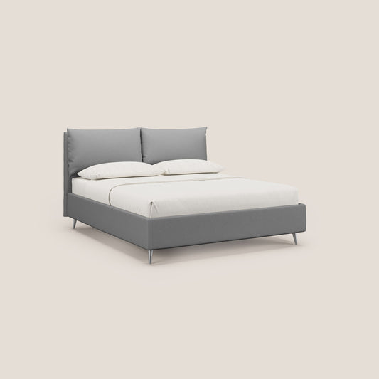 Elsa letto imbottito con vano contenitore in tessuto smacchiabile T05 grigio 