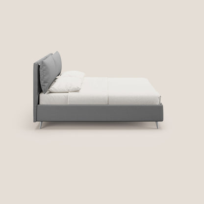 Elsa letto imbottito con vano contenitore in tessuto smacchiabile T05 grigio 