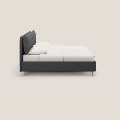 Elsa letto imbottito con vano contenitore in tessuto smacchiabile T05 antracite 