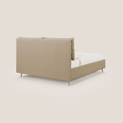 Elsa letto imbottito con vano contenitore in tessuto smacchiabile T05 beige 
