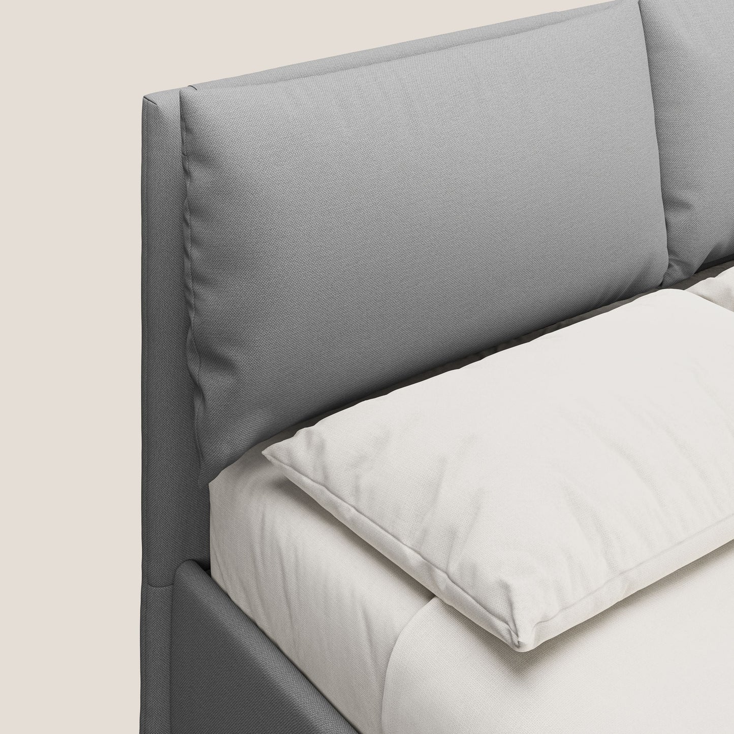 Elsa letto imbottito con vano contenitore in tessuto smacchiabile T05 grigio 