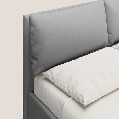 Elsa letto imbottito con vano contenitore in tessuto smacchiabile T05 grigio 