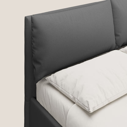 Elsa letto imbottito con vano contenitore in tessuto smacchiabile T05 antracite 